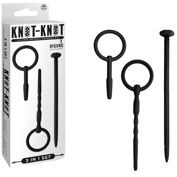 Silicone Urethal Sounding Kit - Screw (Black) - Take A Peek