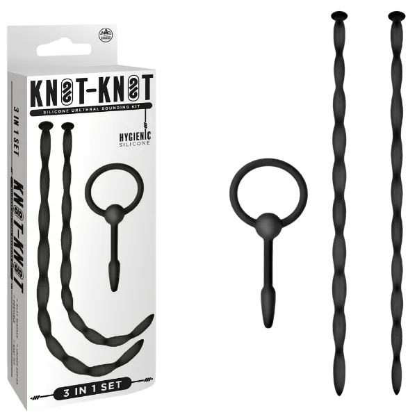 Silicone Urethal Sounding Kit - Twist (Black) - Take A Peek