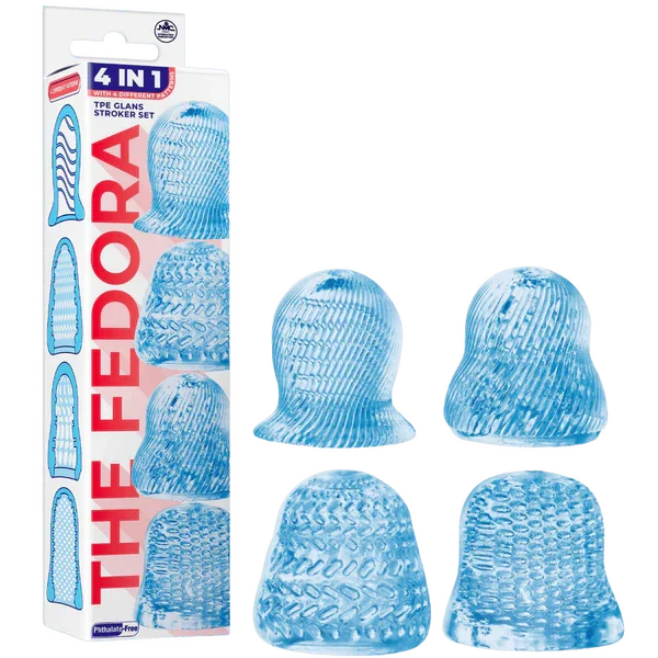 4 in 1 Glans Stroker Set (Blue) - Take A Peek