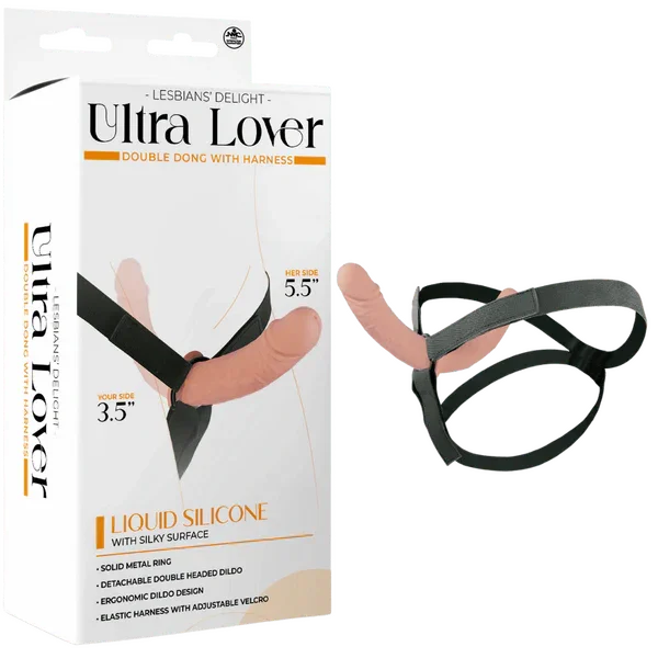 Ultra Lover - Double Dong with Harness (Flesh)-FNQ003A000-001