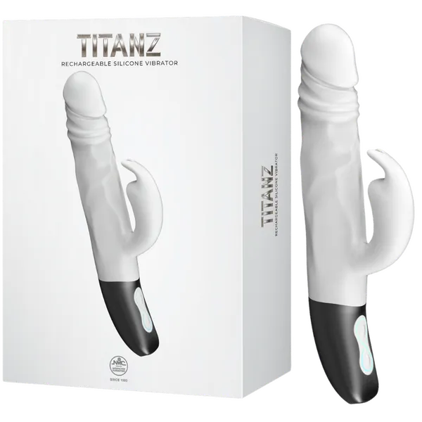 Rotating Rabbit Rechargeable Silicone Vibrator (White) - Take A Peek