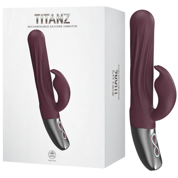 Thrusting Rabbit Rechargeable Silicone Vibrator (Rubine Red) - Take A Peek