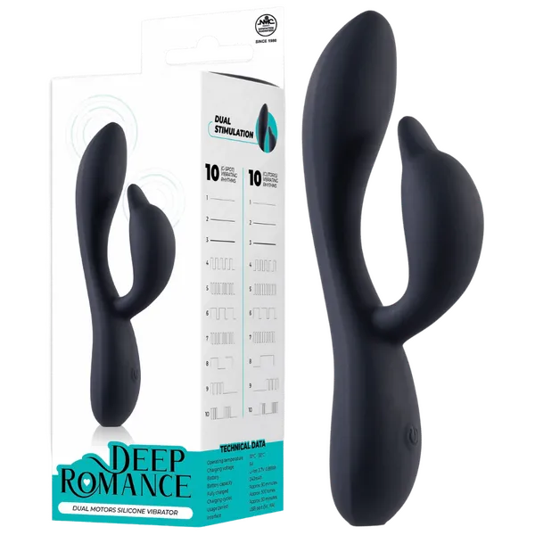 Dual Motor Silicone Vibrator (Black) - Take A Peek