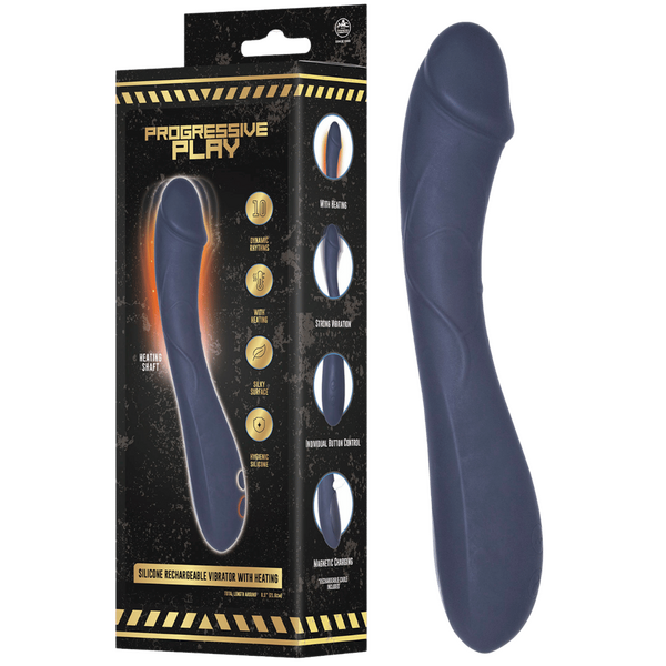 Silicone Rechargeable Vibrator with Heating (Black)-FPBS161A00-010