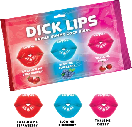 Dick Lips Gummy Cock Rings (3 Pack) - Take A Peek