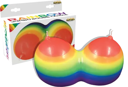 Rainbow Jumbow Boobie Candle - Take A Peek
