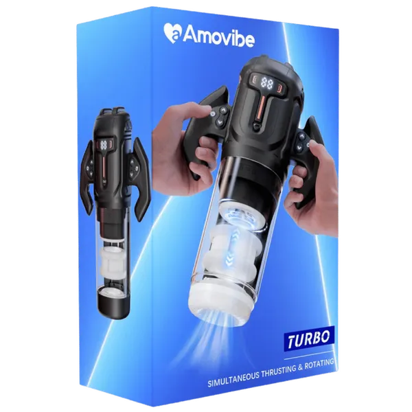 Turbo - Thrusting & Rotating Male Masturbator (Black) - Take A Peek