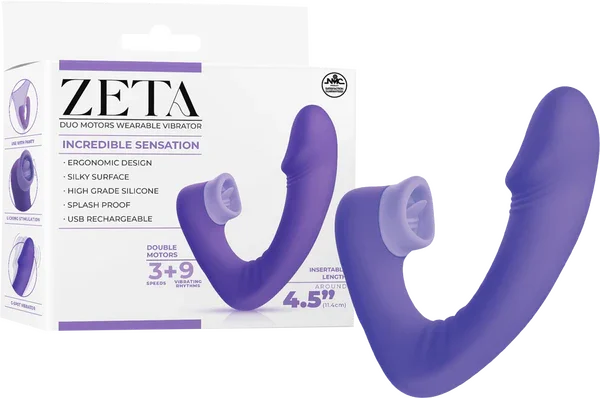 Dual Motor Wearable Vibrator (Purple) - Take A Peek