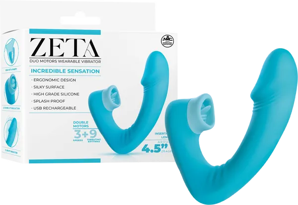 Dual Motor Wearable Vibrator (Blue) - Take A Peek