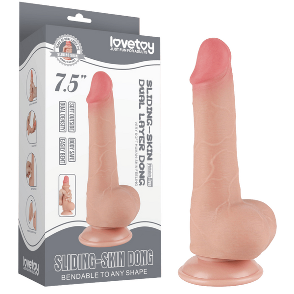 7.5'' Sliding Skin Dual Layer Dong (Flesh)-LV317203