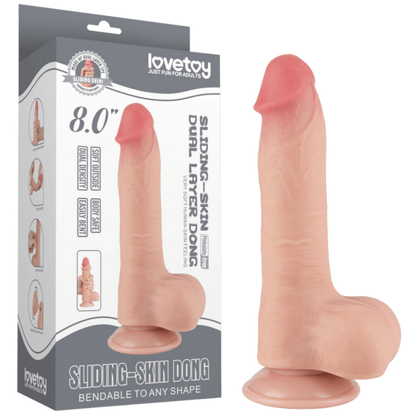 8'' Sliding Skin Dual Layer Dong (Flesh)-LV317205