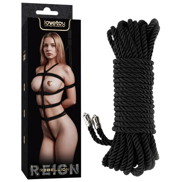 Silky Bondage Rope 10M (Black)-LV761301