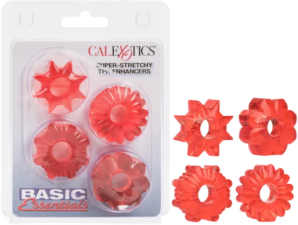 Basic Essentials Super-stretchy TPR Enhancers (Red) - Take A Peek