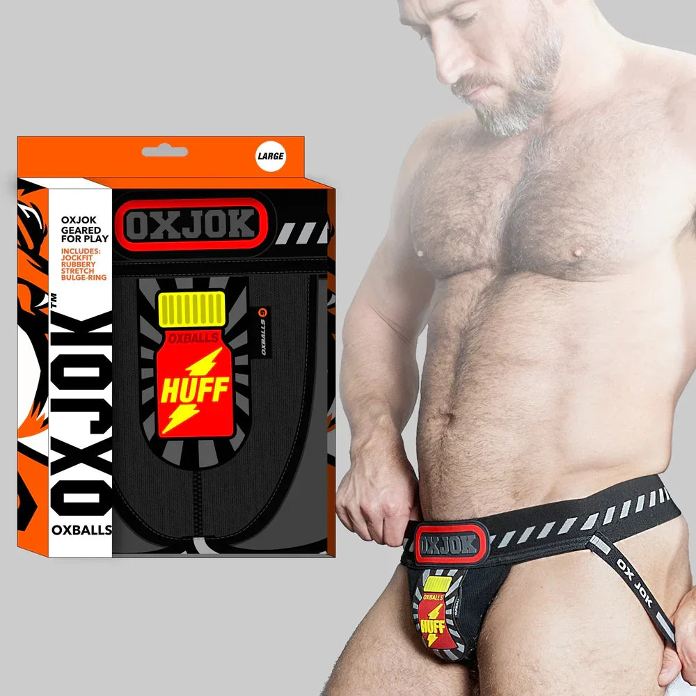POPPERJOCK 3D rubber patch pouch jockstrap BLACK/RED XX-LARGE - Take A Peek