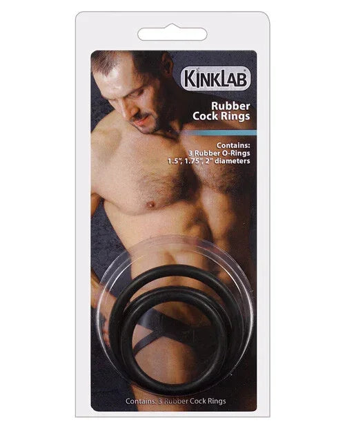KinkLab Rubber Cock Rings - Take A Peek