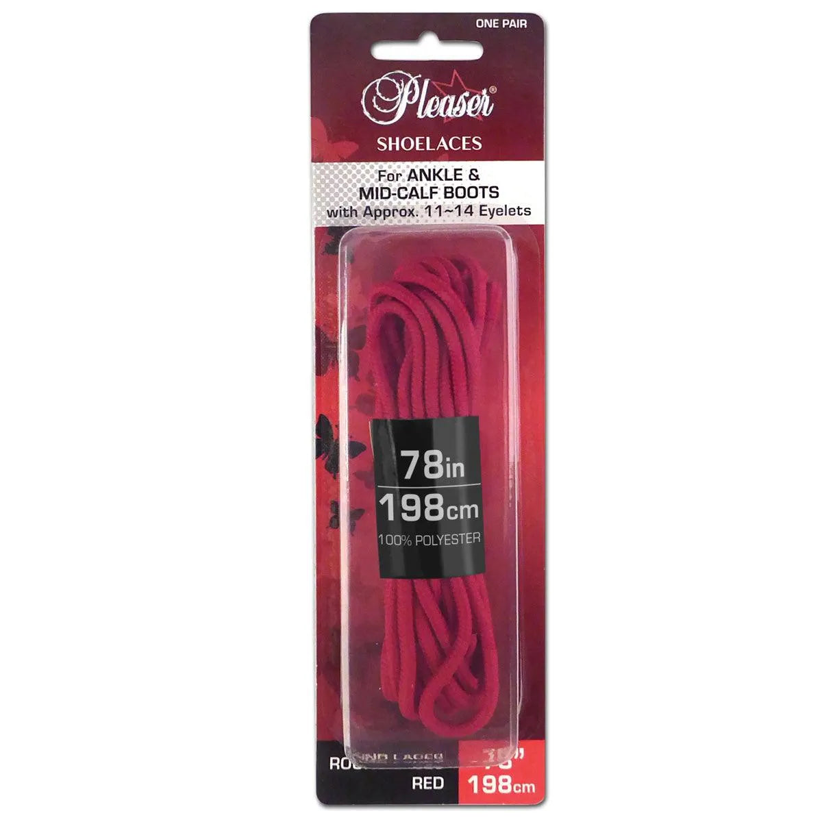 SL-ANKLE-PL Red 198CM Shoe Laces - Take A Peek