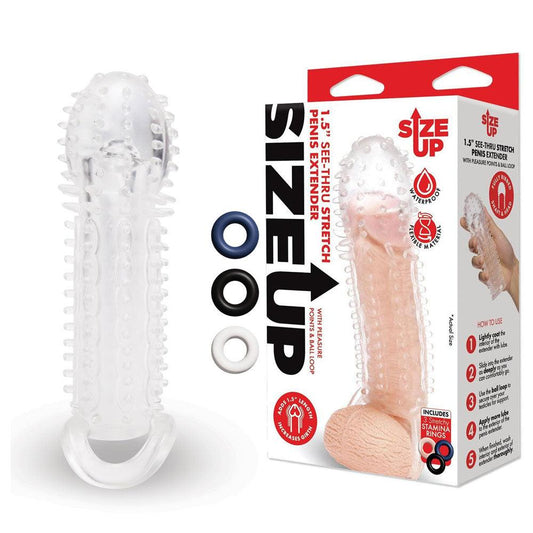 Size Up 1.5 Inch See-Thru Stretch Penis Extender