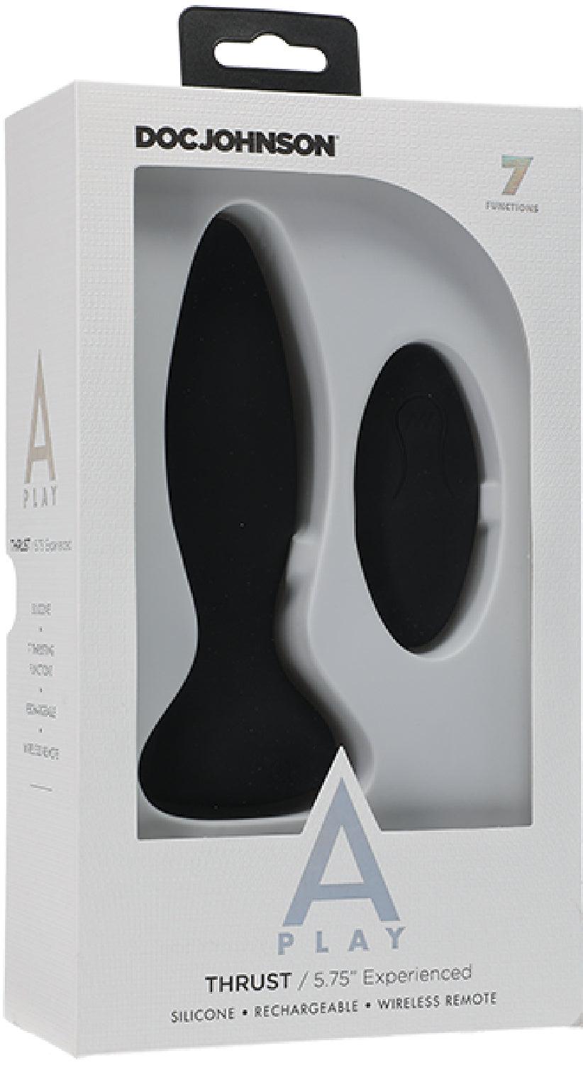 Thrust - Experienced - Rechargeable Silicone Anal Plug With Remote (Black) - Take A Peek