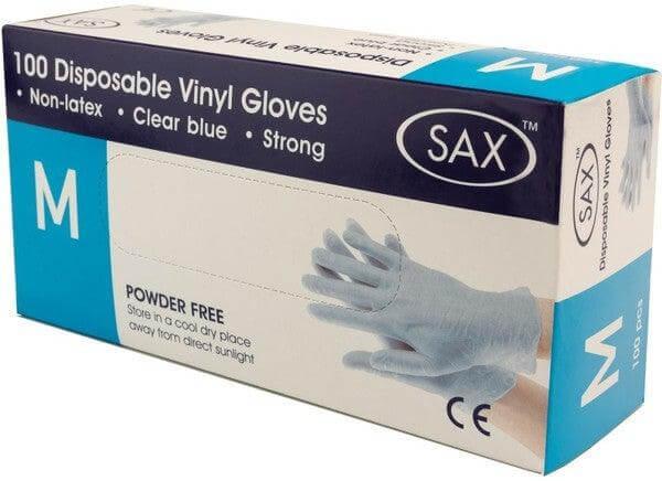 100 X Disposable Vinyl Gloves - Blue - Take A Peek