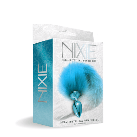 NIXIE Metal Butt Plug With Tail Metallic Blue - Take A Peek