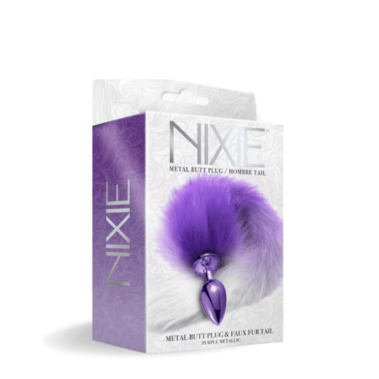 NIXIE Metal Butt Plug With Tail Metallic Purple - Take A Peek