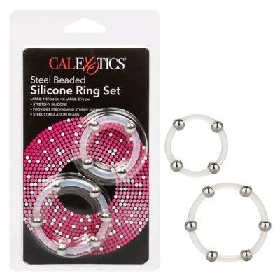 Steel Beaded Silicone Ring Set - Take A Peek