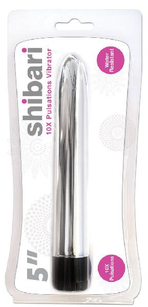 Shibari 10X Pulsations Vibrator 5in Silver - Take A Peek