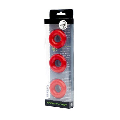 Sport Fucker Chubby Cockring 3 Pack Red - Take A Peek