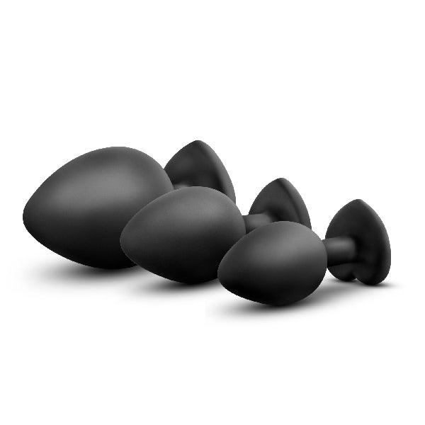 Luxe Bling Plugs Training Kit Black With White Gems - Take A Peek