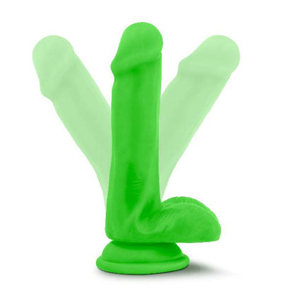 Neo Elite 6in Silicone Dual Density Cock with Balls Neon Green - Take A Peek