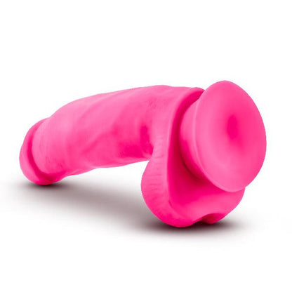 Neo Elite 7in Silicone Dual Density Cock with Balls Neon Pink - Take A Peek