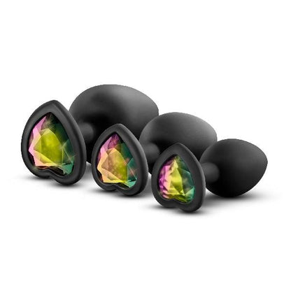 Luxe Bling Plugs Training Kit Black With Rainbow Gems - Take A Peek
