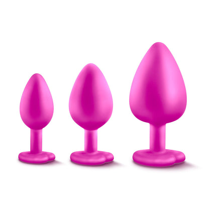 Luxe Bling Plugs Training Kit Pink With White Gems - Take A Peek