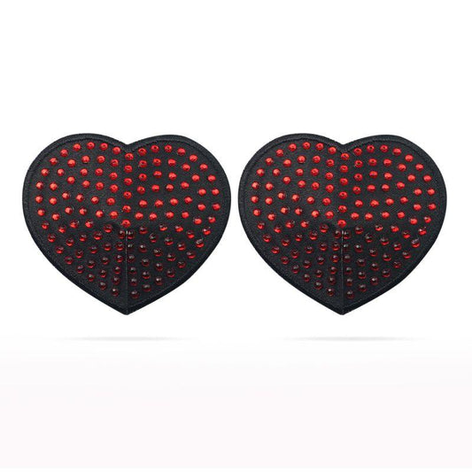 Reusable Red Diamond Heart Nipple Pasties - Take A Peek
