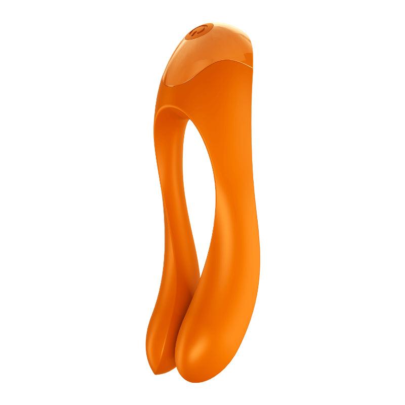 Satisfyer Candy Cane Finger Vibe Orange - Take A Peek