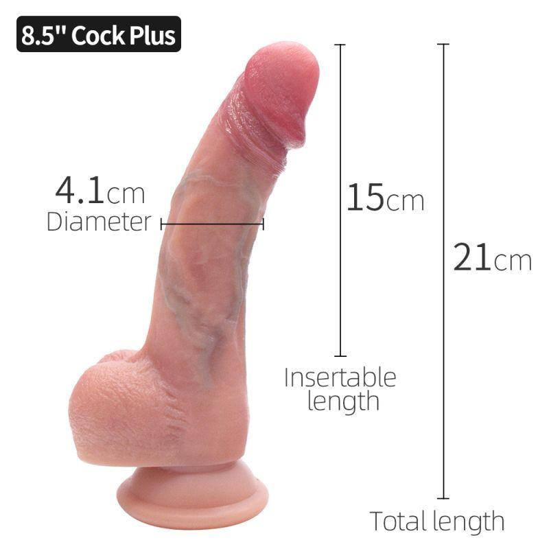 Realistic Silicone Cock w Suction 8.5in - Take A Peek