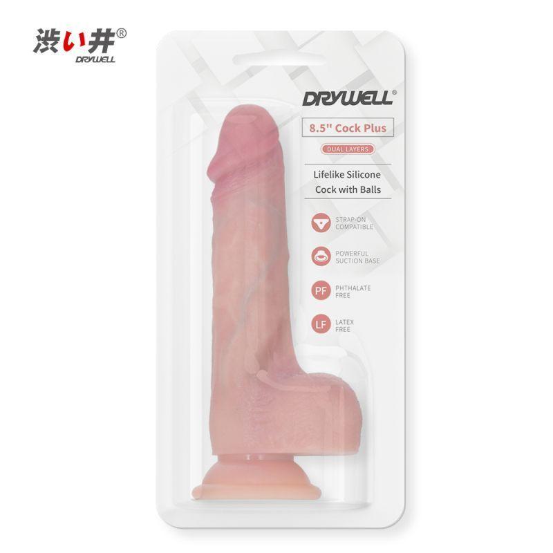 Realistic Silicone Cock w Suction 8.5in - Take A Peek