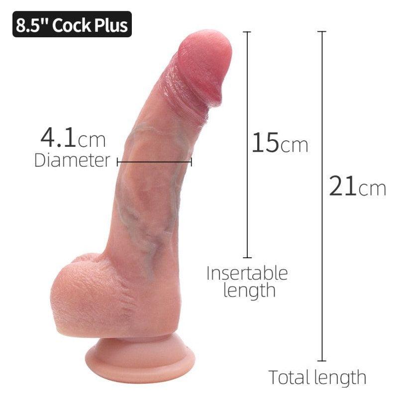 Realistic Silicone Dual Layer Cock w Suction 8.5in - Take A Peek