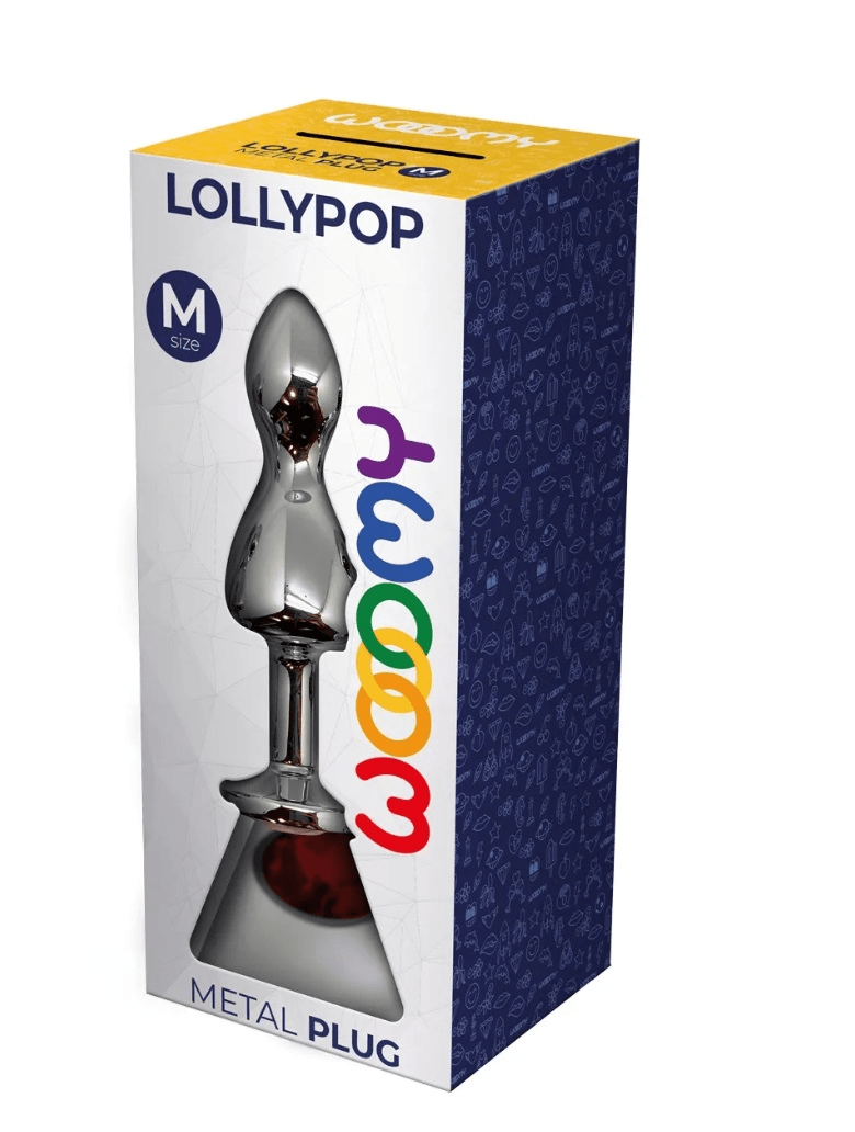 WOOOMY Lollypop Double Ball Metal Plug Red M - Take A Peek