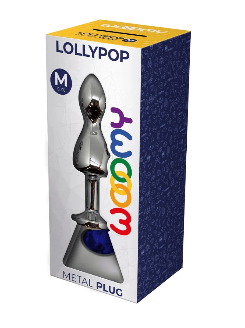 WOOOMY Lollypop Double Ball Metal Plug Blue M - Take A Peek