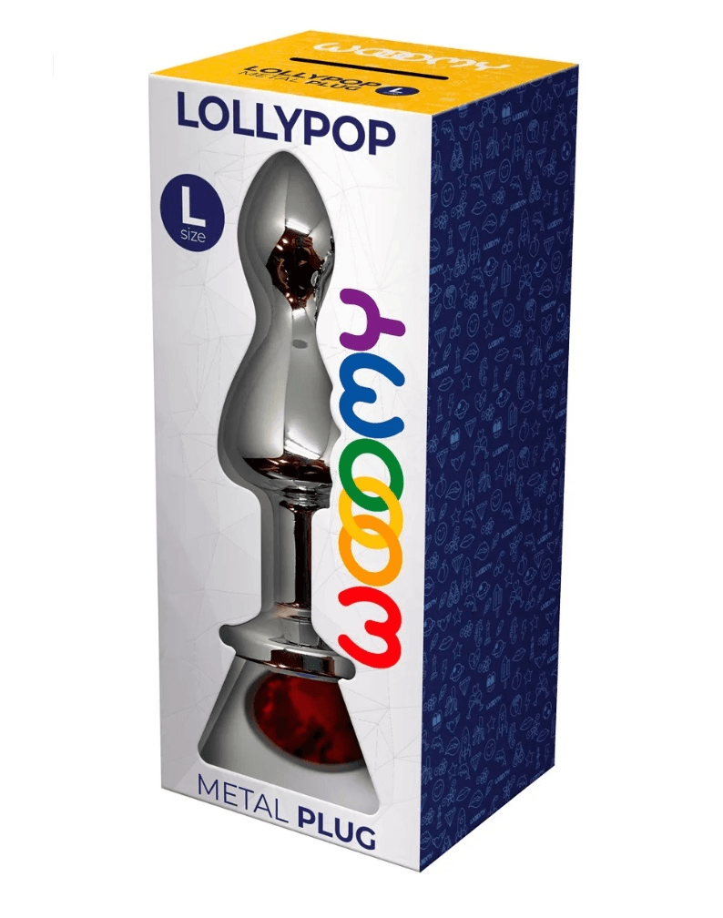 WOOOMY Lollypop Double Ball Metal Plug Red L - Take A Peek