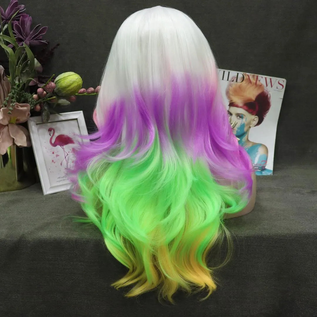 Neon Mix Blonde Wig - Take A Peek