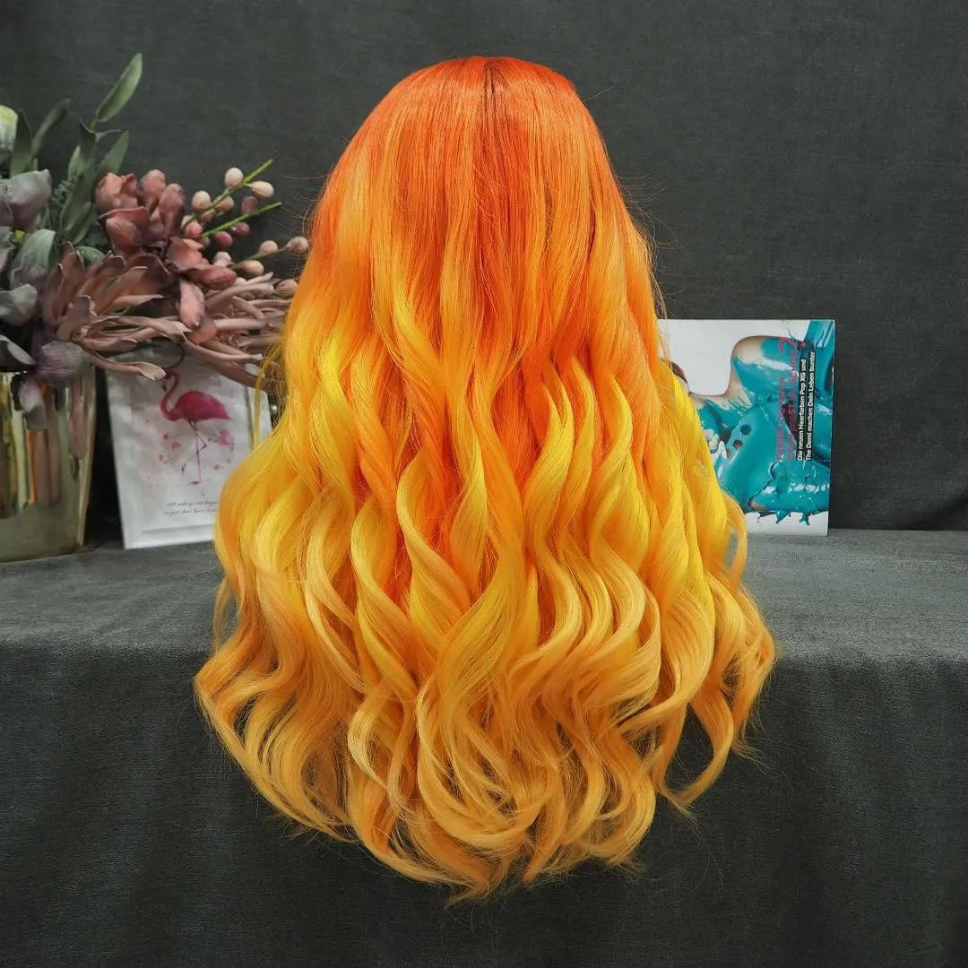 Orange to Yellow Long Wig - Take A Peek