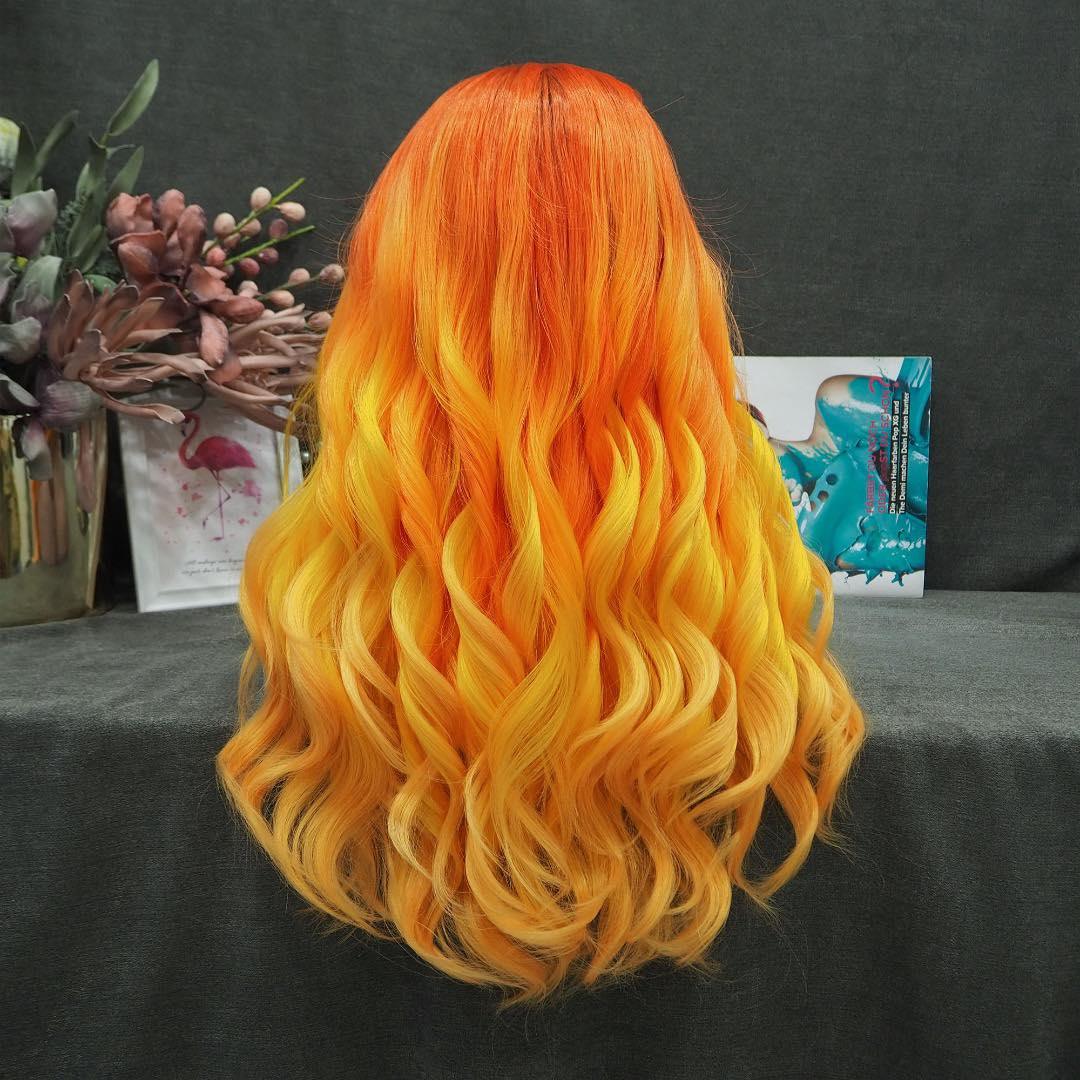 Orange to Yellow Long Wig - Take A Peek