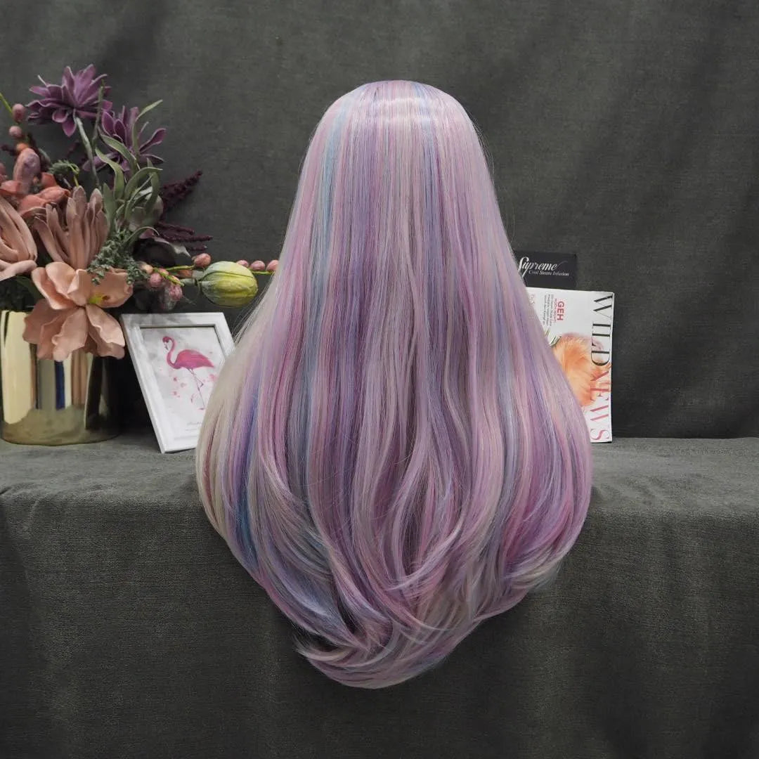 Rainbow Long Straight Wig - Take A Peek