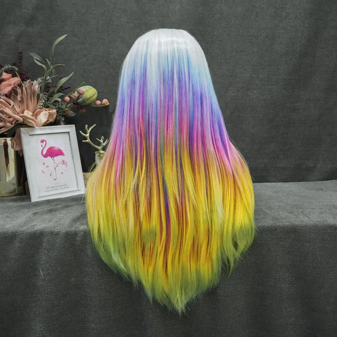 Palette Rainbow Multi Colourful Long Wig - Take A Peek