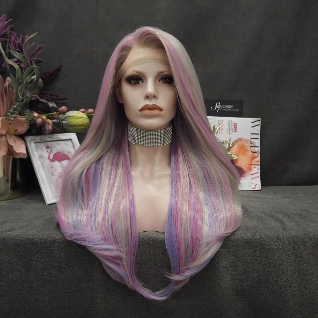 Rainbow Long Straight Wig - Take A Peek