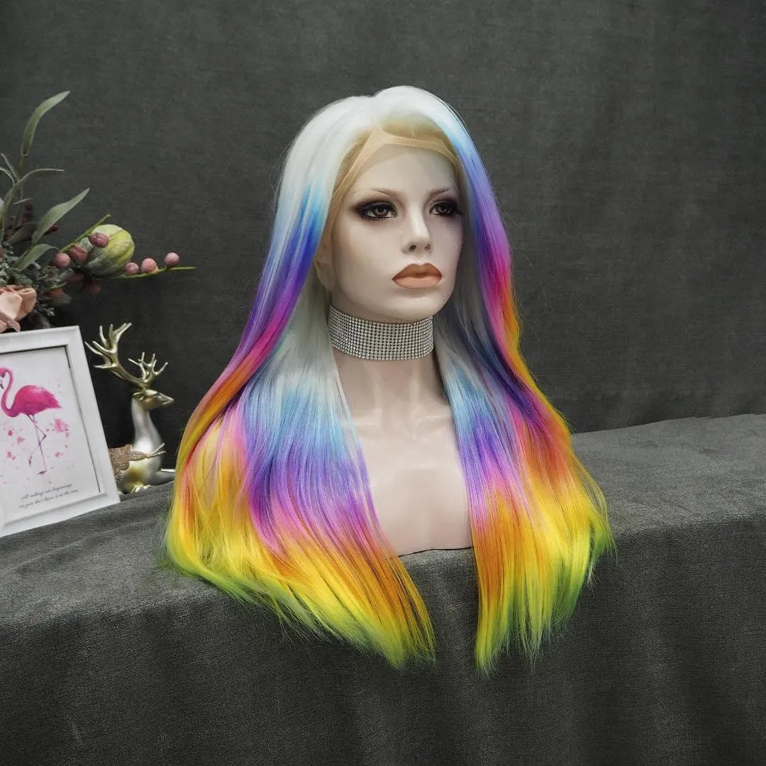 Palette Rainbow Multi Colourful Long Wig - Take A Peek