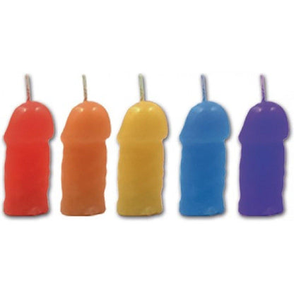 Rainbow Pecker Party Candles 5pk - Take A Peek