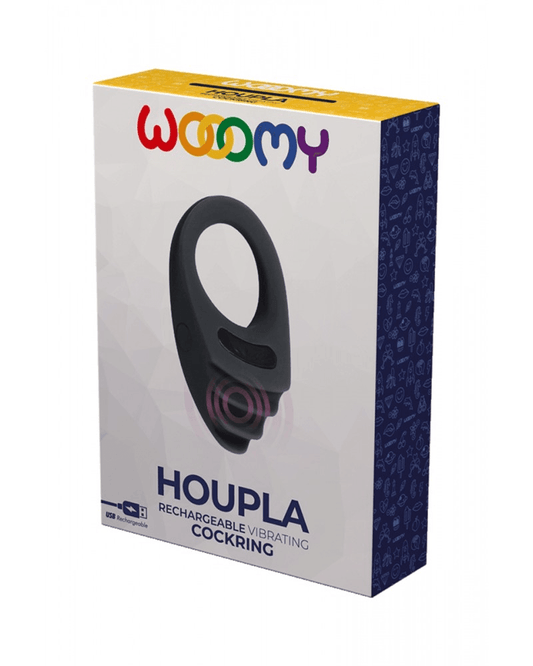 Wooomy Houpla Rechargeable Vibrating Ring Black - Take A Peek